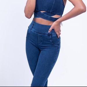 LURE stretch denim leggings, M